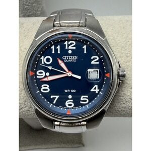 Citizen 2510-S011337 New Battery Mens Watch 39MM 7.75" Blue Dial Stainless Band